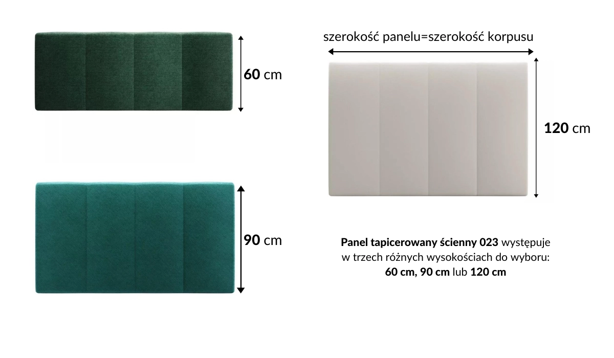 Wymiary panelu tapicerowanego 023 M&K Foam Koło